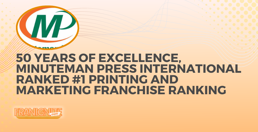 50 years of Excellence, Minuteman Press International Ranked #1 Printing and Marketing Franchise Ranking